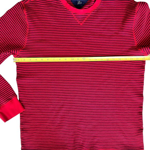 Tommy Hilfiger Cotton Knit Sweater Men's XL Red Navy Blue Stripe Y2K 90s Classic - Picture 6 of 16